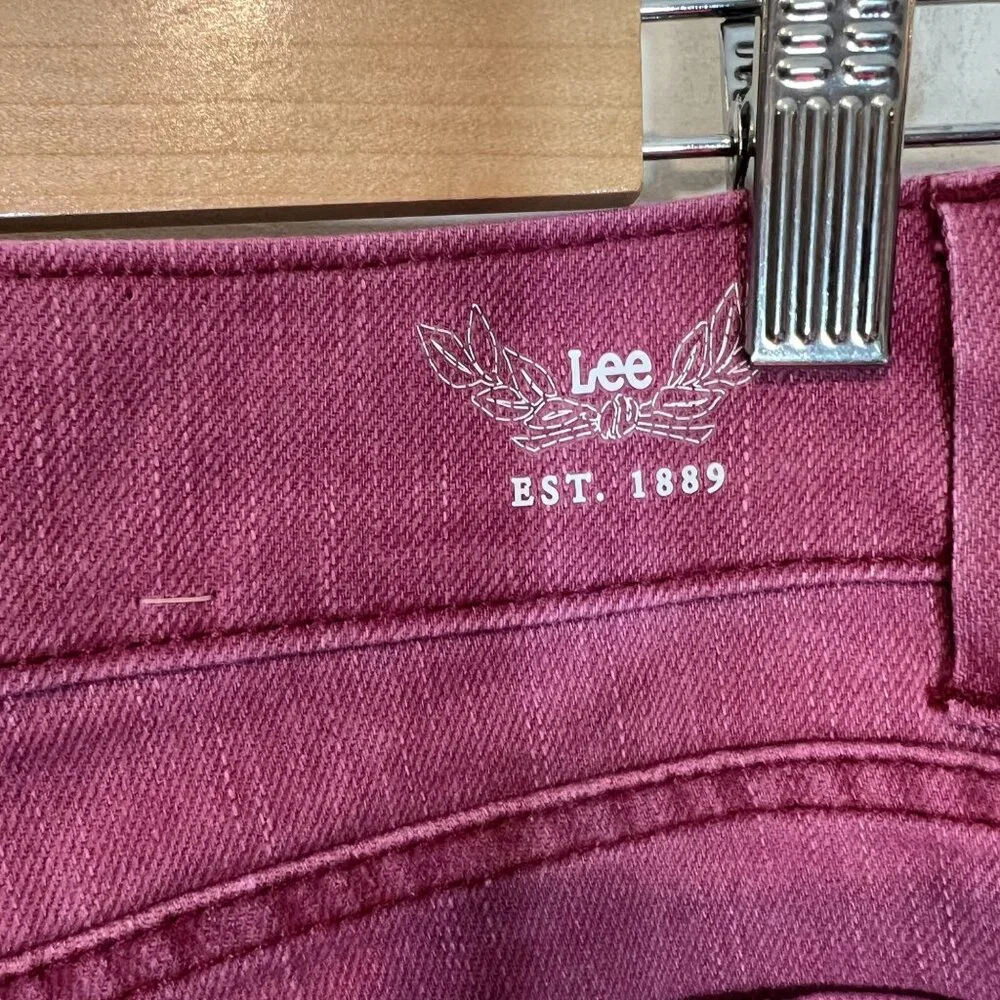 Lee Shapetastic Hidden Hold Magenta Skinny Leg Zipper Ankle Jeans Women's Size M